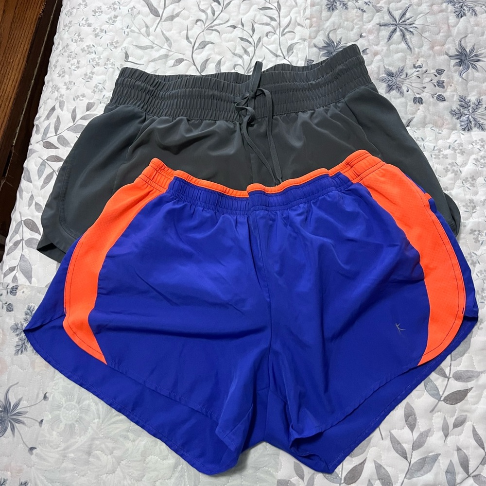 Danskin Purple and Orange Athletic Shorts and Grey Athletic Shorts